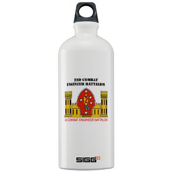 2CEB - M01 - 03 - 2nd Combat Engineer Battalion with Text - Sigg Water Bottle 1.0L